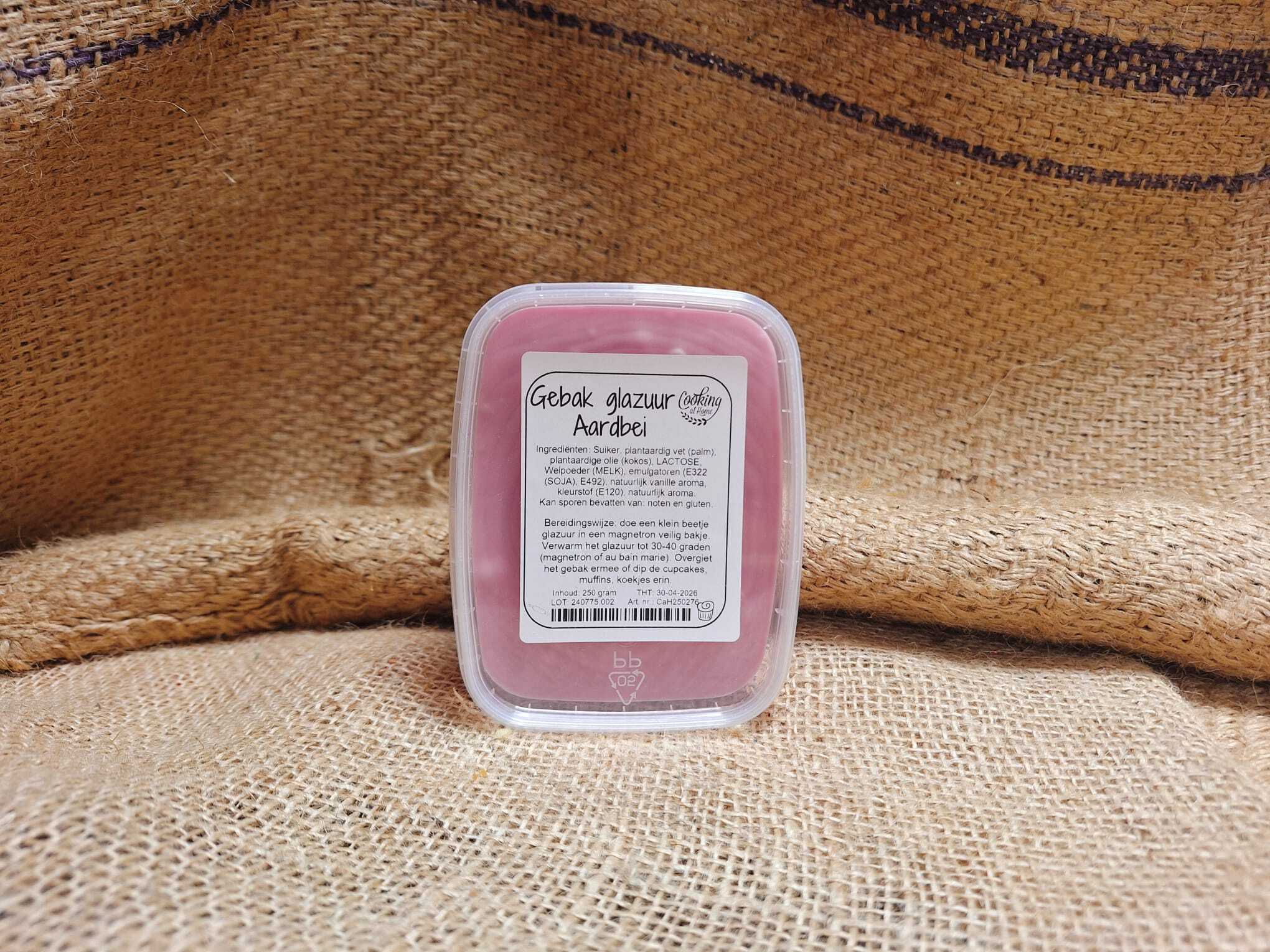 Gebak glazuur Aardbei - 250 gram