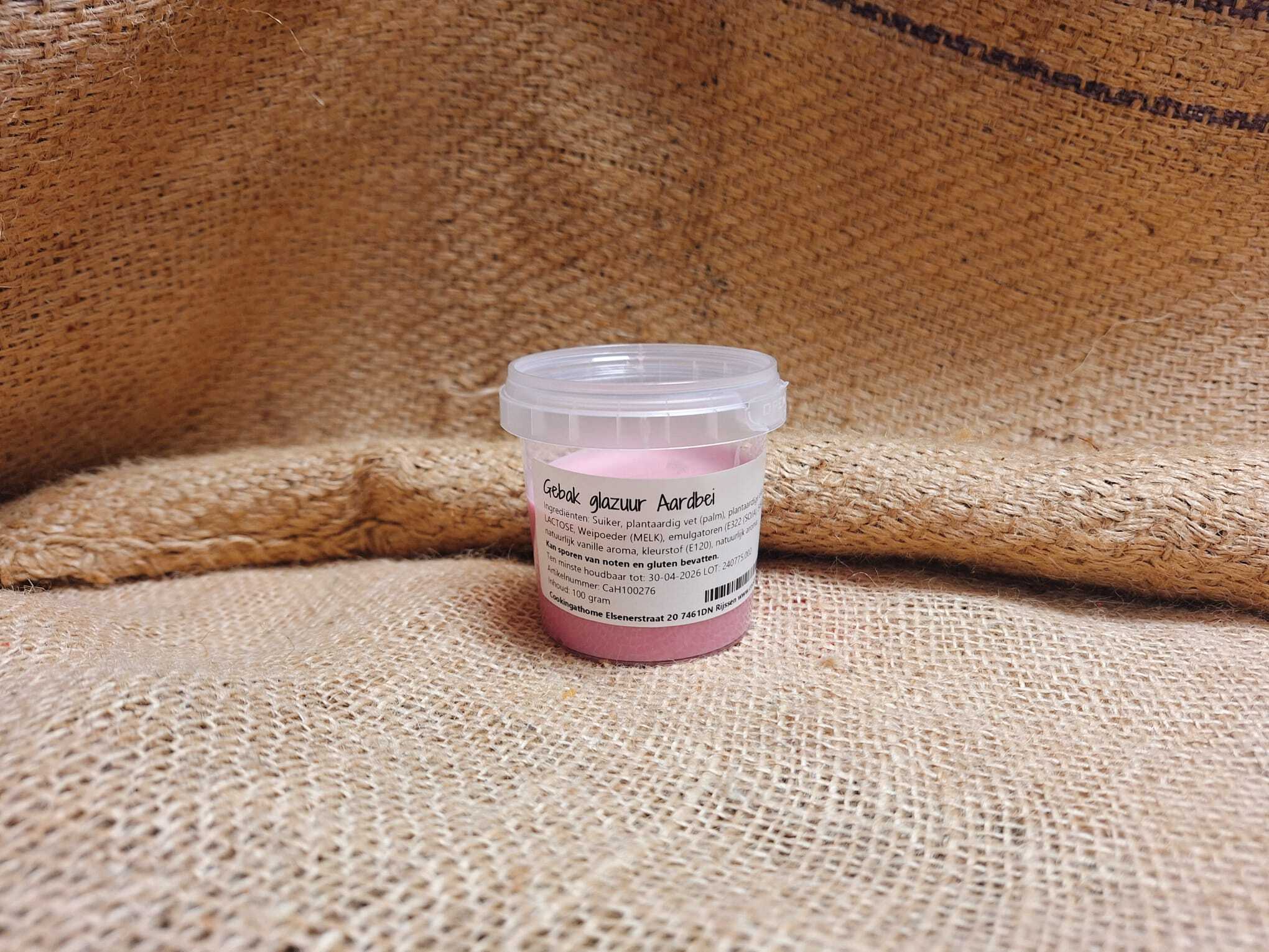Gebak glazuur Aardbei - 100 gram