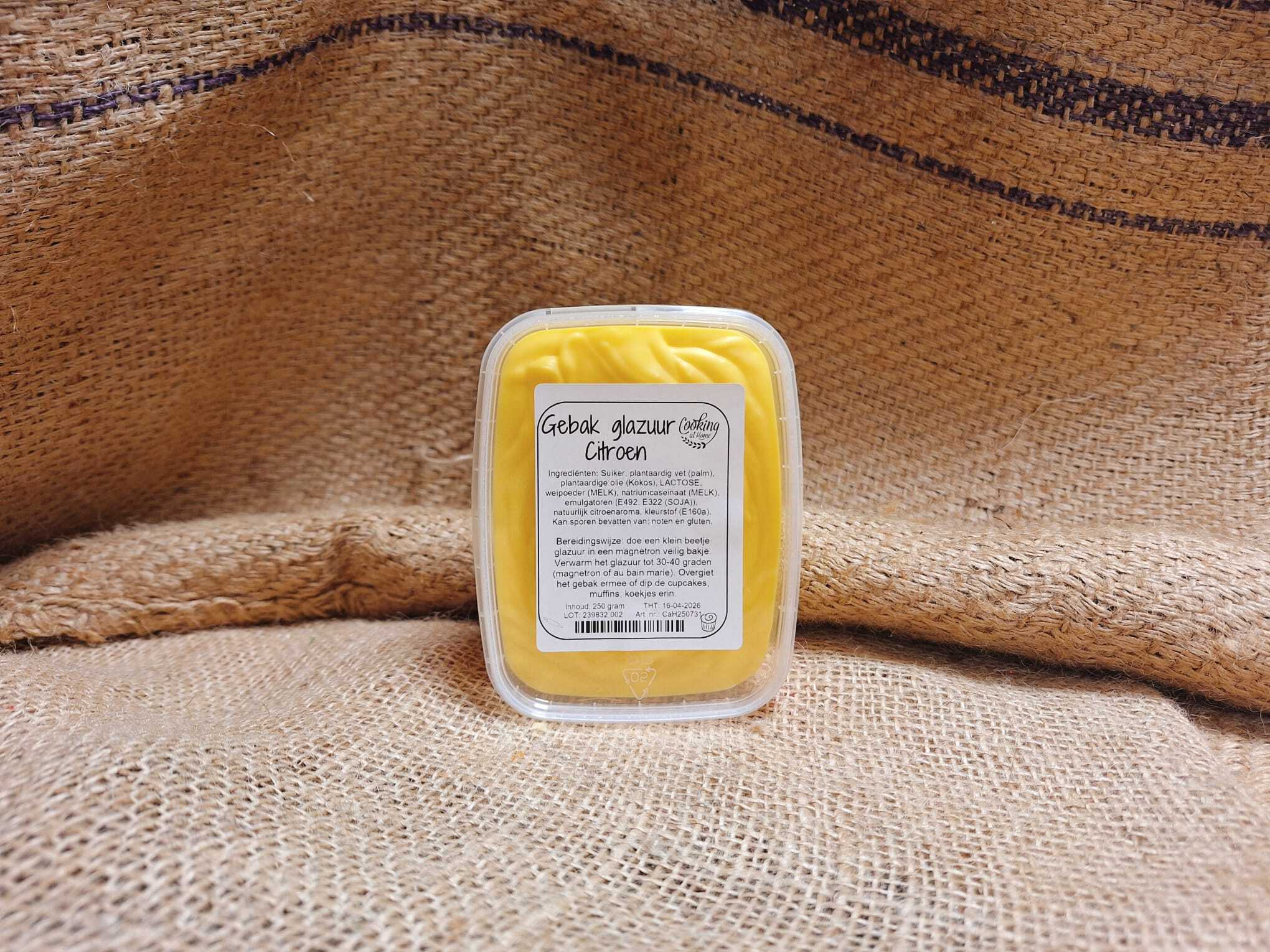 Gebak glazuur Citroen 250 gram