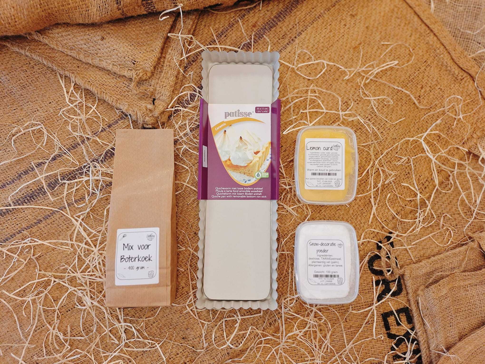 Cadeaupakket 'Lemon boterkoek met quiche bakvorm'
