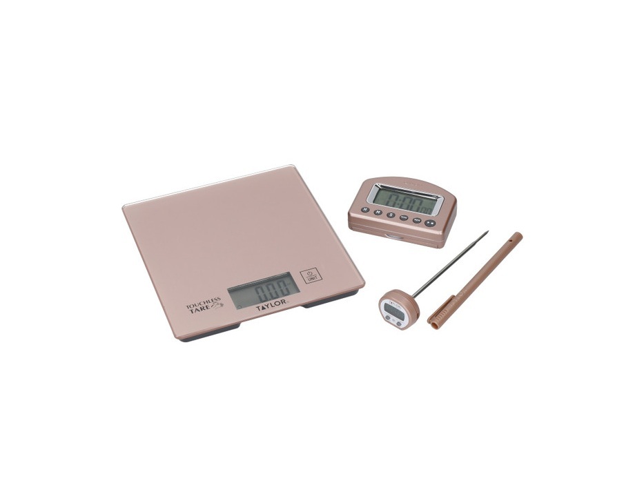 Taylor Pro Keukenweegschaal, Timer en Thermometer Geschenkset, Roségoud