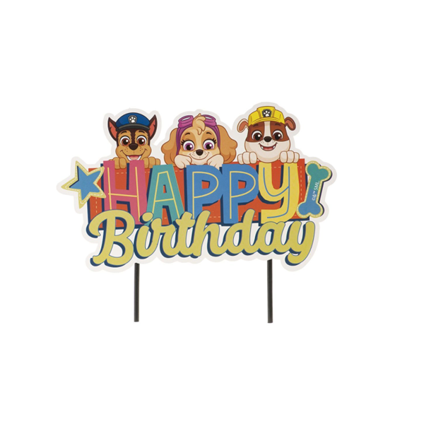 Dekora Paw Patrol Happy Birthday Cake Topper 17 x 15 cm