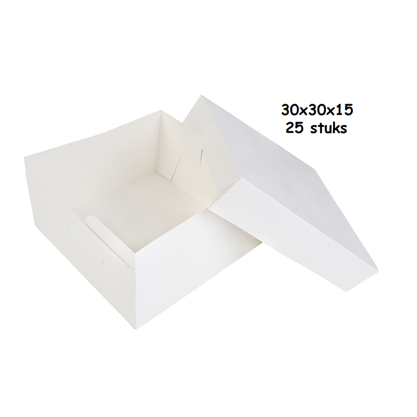Taartdoos 30x30x15cm per 25 stuks