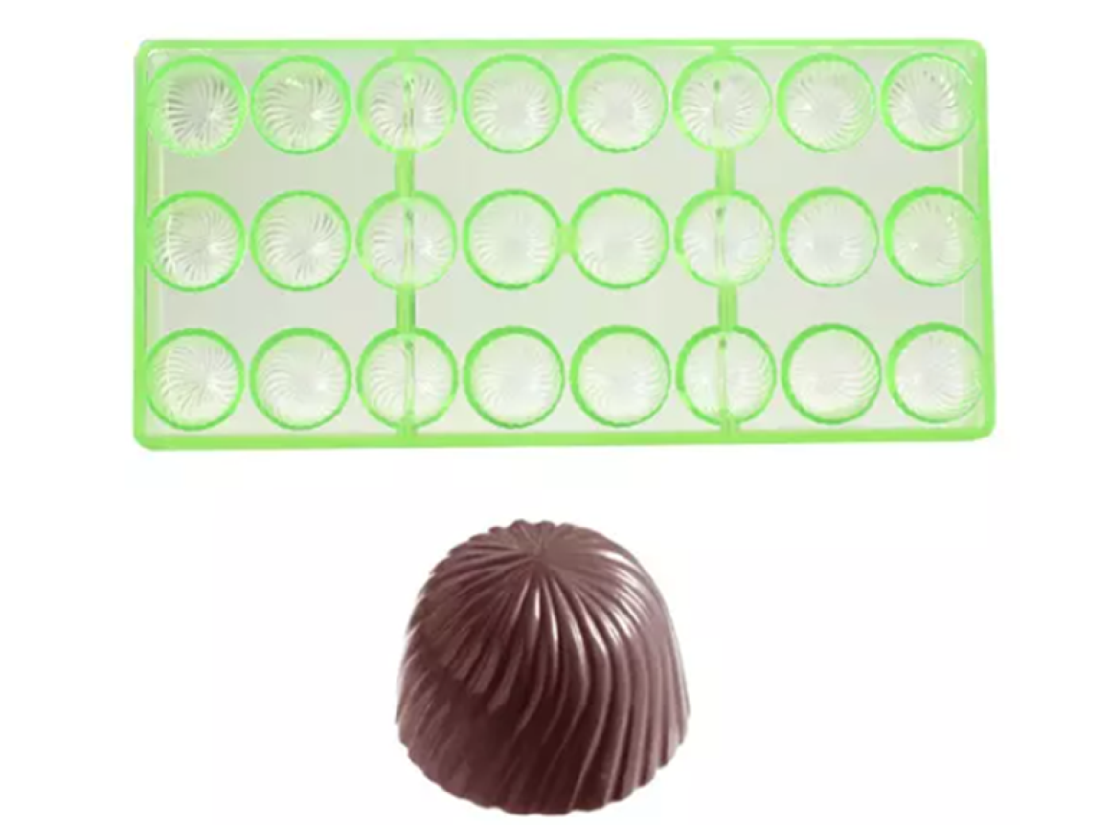 Bonbonvorm Rond met relief Chocolate World 21x**