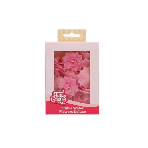 FunCakes Eetbare Papieren Bloemen Deluxe Rose Rosalia Roze Medium pk/15