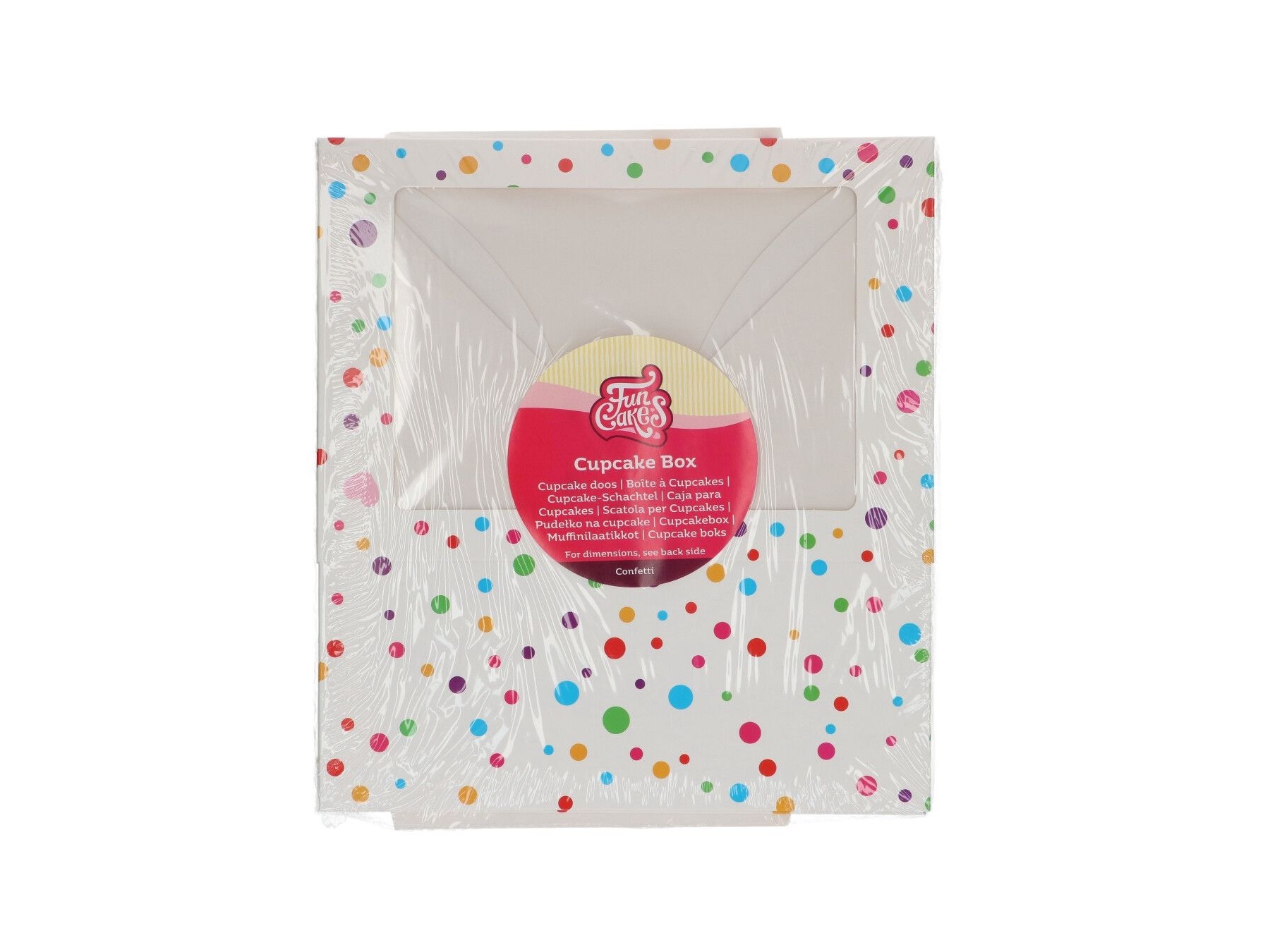 Cupcake Doosje 6x Groot – Confetti 3 stuks