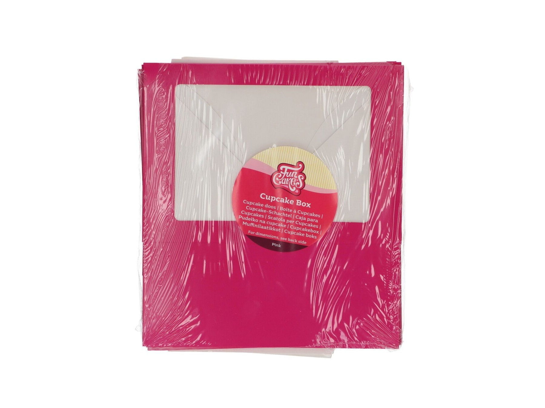 Cupcake doosje 6x Groot Fuchsia - 3 stuks