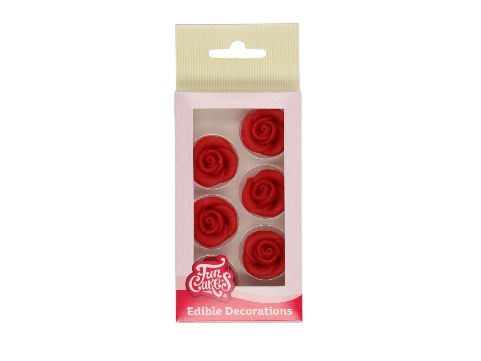 FunCakes Marsepein Decoratie Rozen Rood Set/6