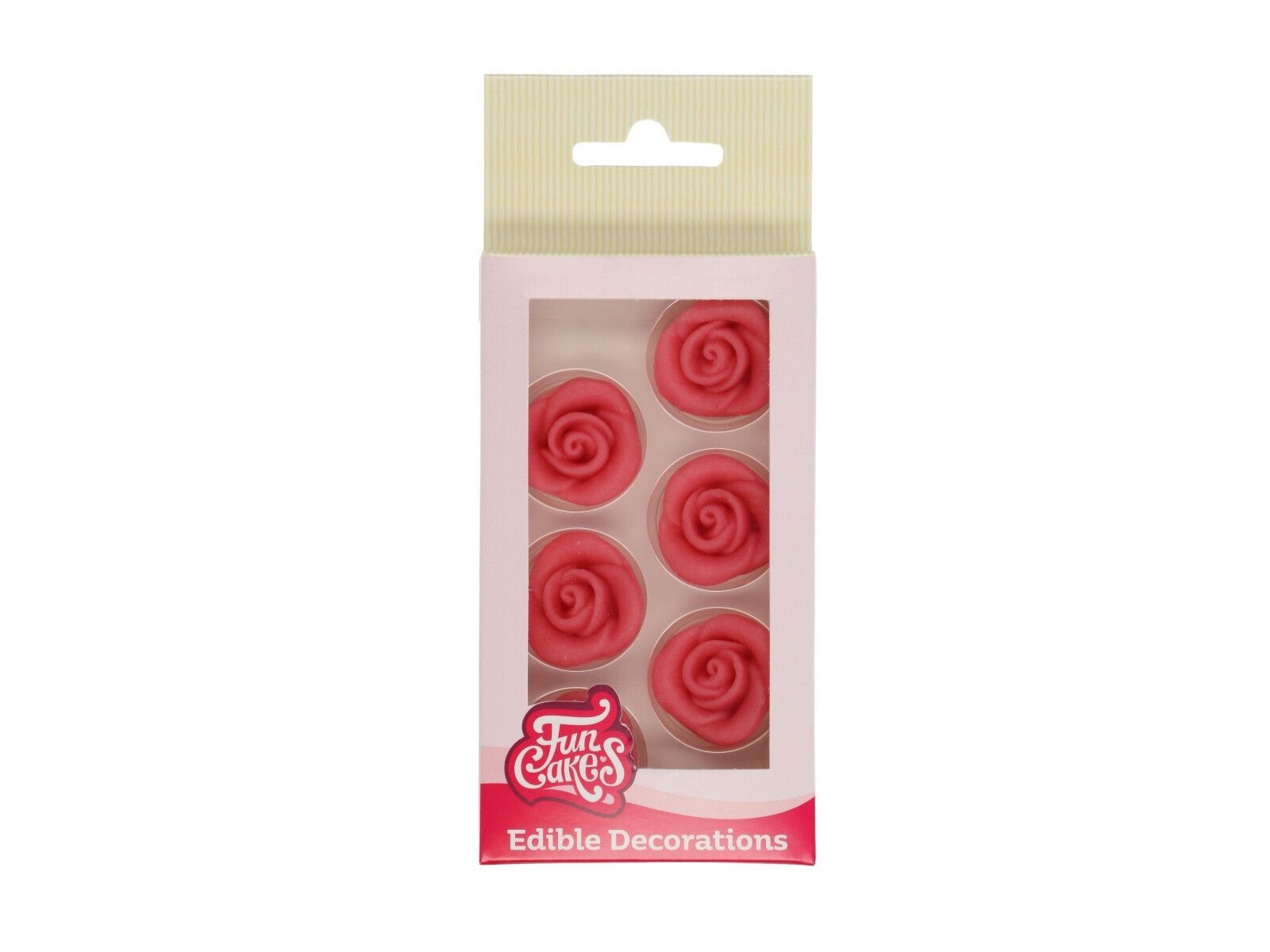 FunCakes Marsepein Decoratie Rozen Roze Set/6