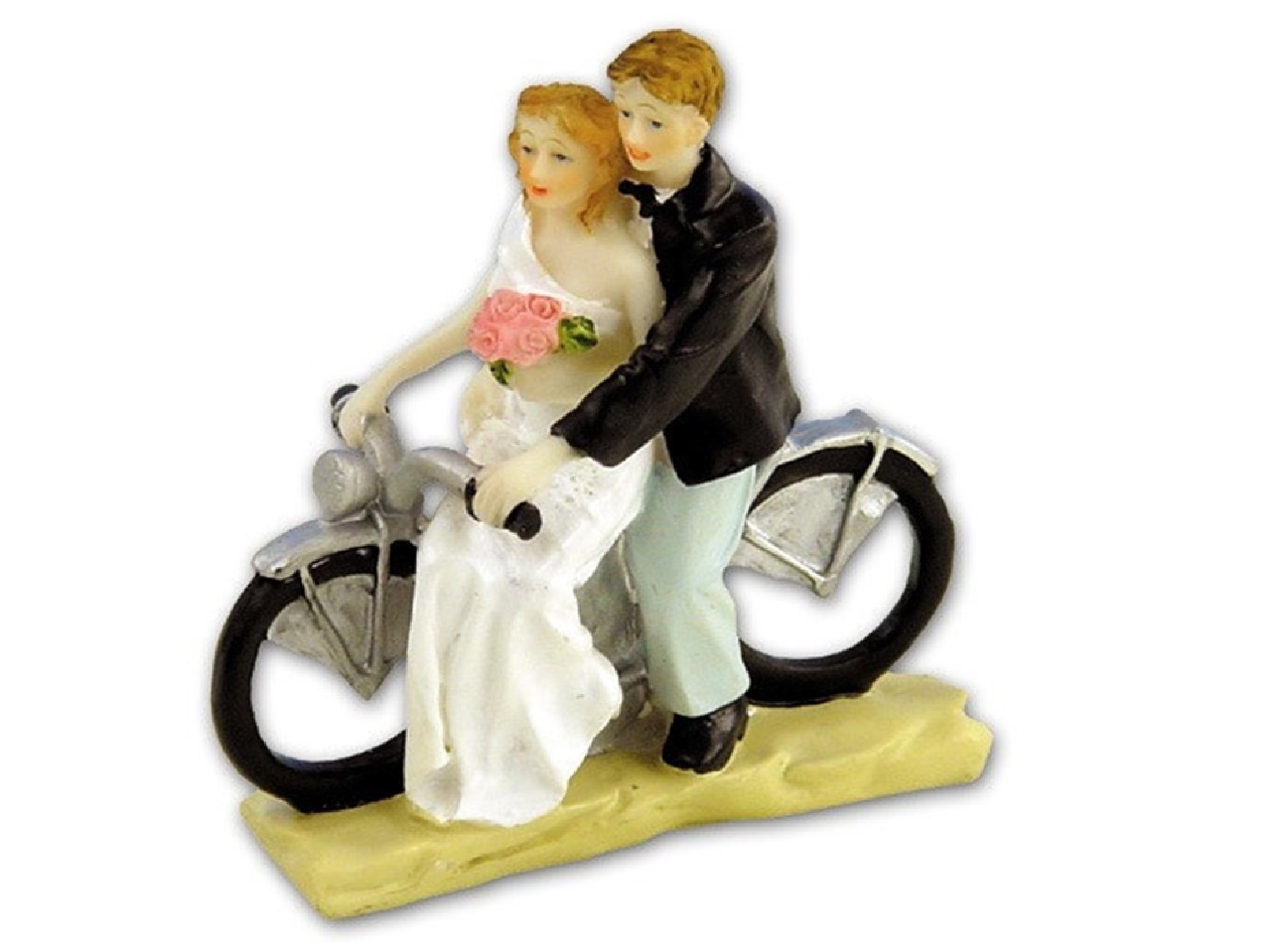 Bruidspaar Polystone op Motorfiets