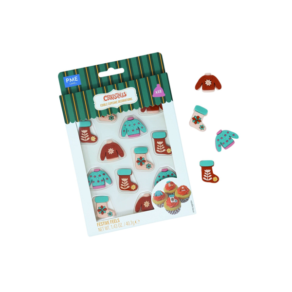 CH24EDP023 PME Suikerdecoratie Festive Feels 12st.