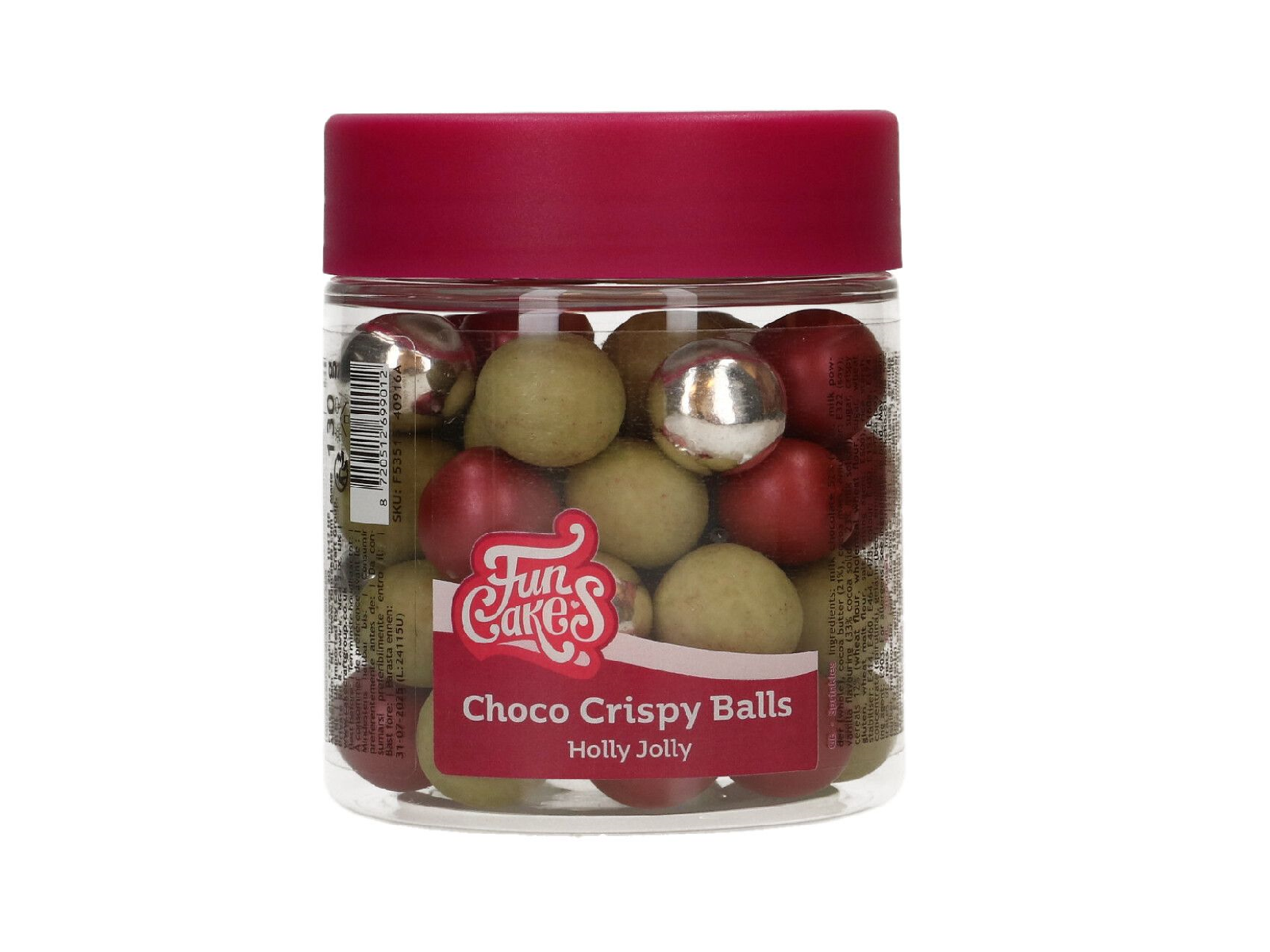 FunCakes Choco Crispy Balls - Holly Jolly 130g