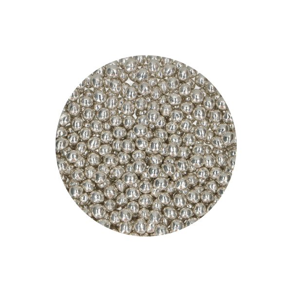 FunCakes Crispy Choco Pearls - Metallic Silver 60g
