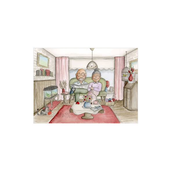 Kaart Opa & Oma op de bank