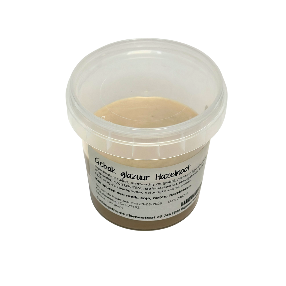 Gebak glazuur Hazelnoot 100 gram