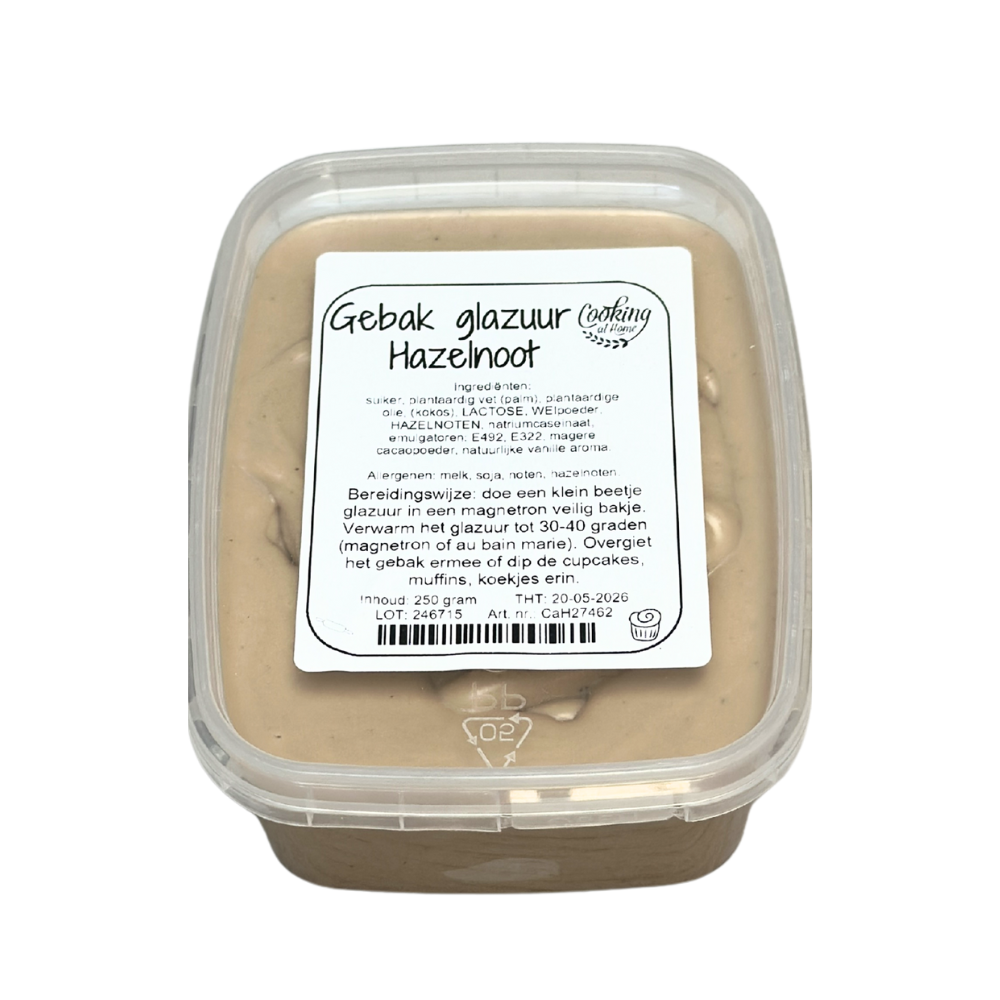 Gebak glazuur Hazelnoot 250 gram