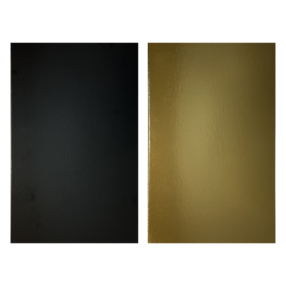 Cake Board Rechthoek Goud/Zwart - 40 x 30 x 3mm