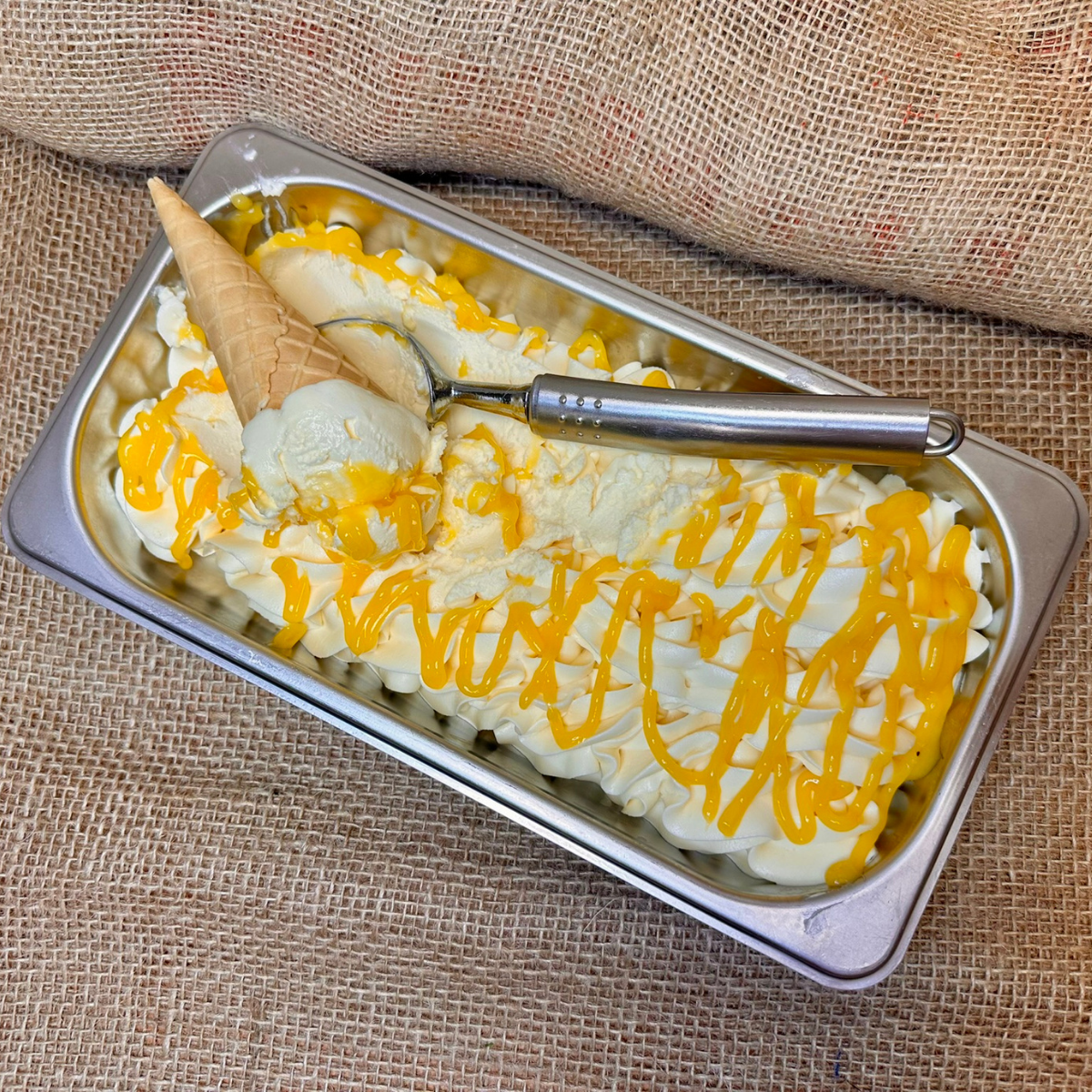 Bakpakket lemon curd roomijs