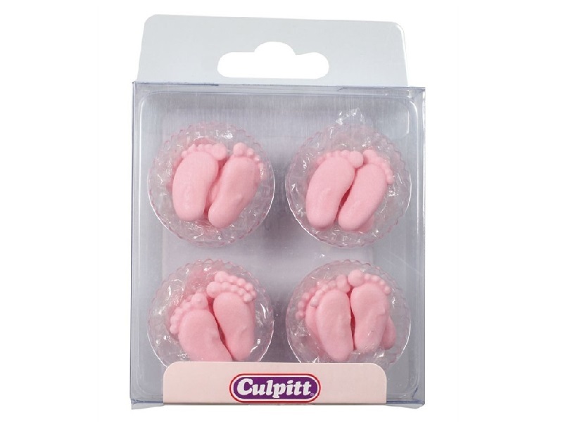 Culpitt Suikerdecoratie Baby Voetjes Roze 12st