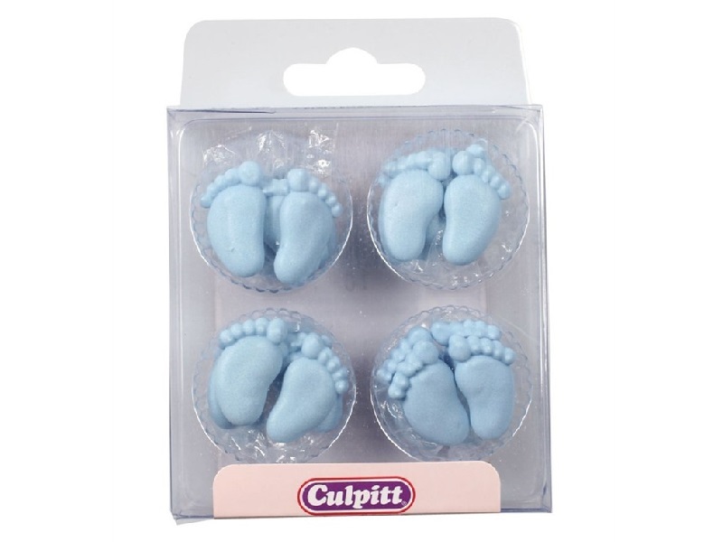 Culpitt Suikerdecoratie Blauwe voetjes 12st