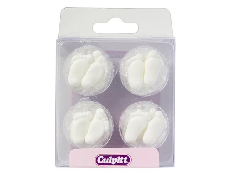 Culpitt Suikerdecoratie Witte voetjes 12st