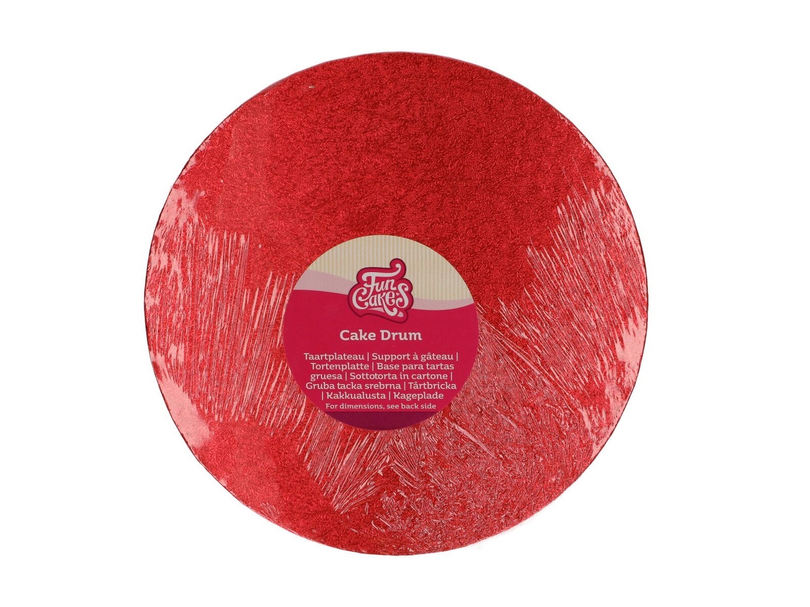 Cake Drum Rond Rood - 25 cm