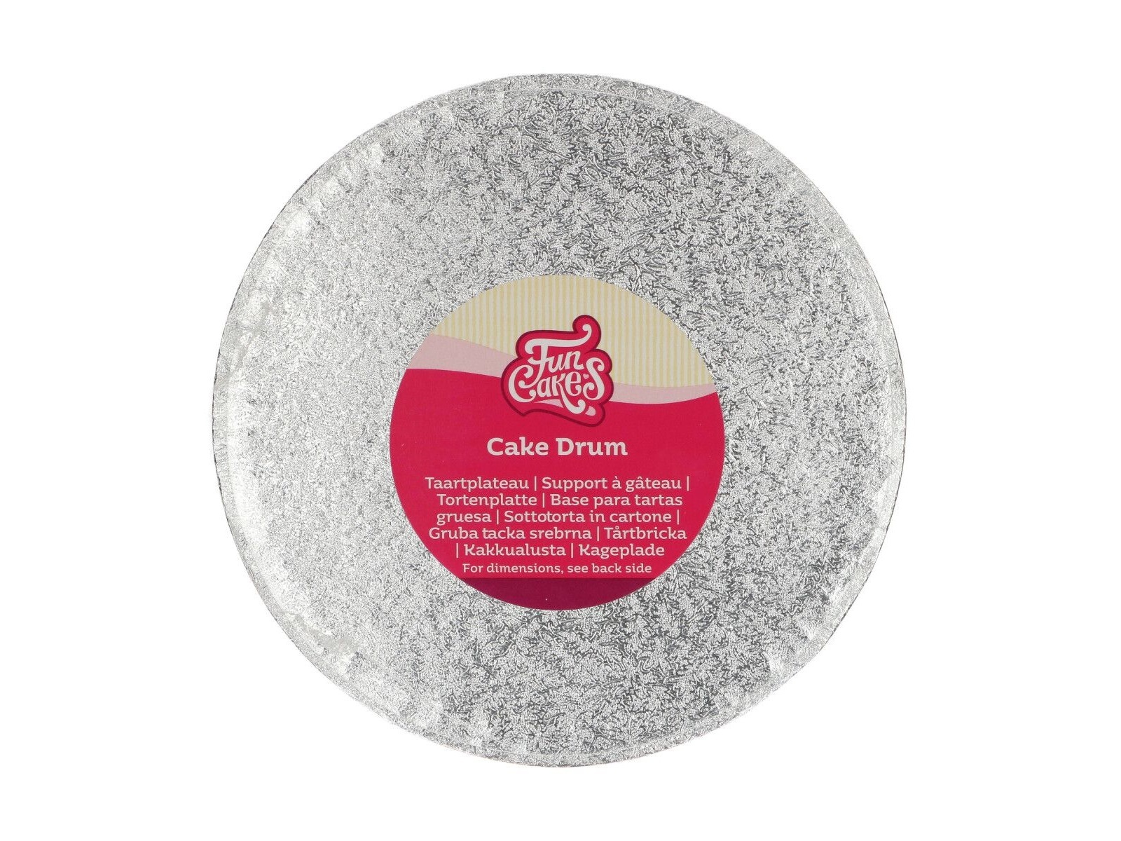 Cake Drum Rond Zilver - 20 cm**
