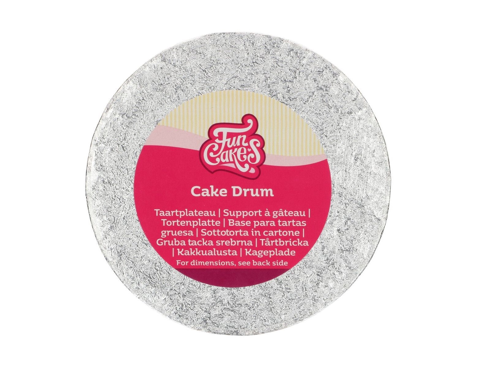 Cake Drum Rond Zilver - 12.5 cm