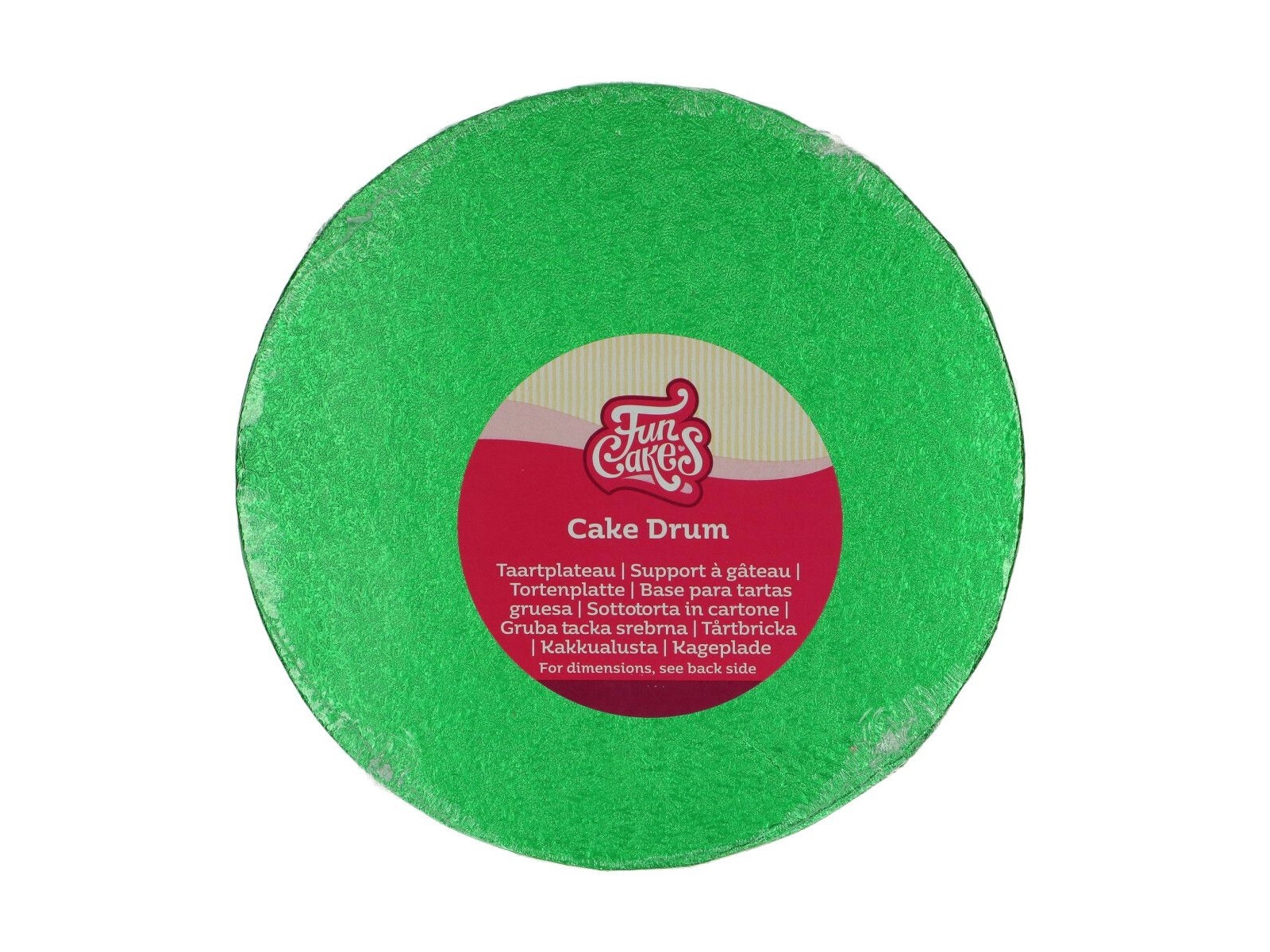 Cake Drum Rond Groen - 20 cm