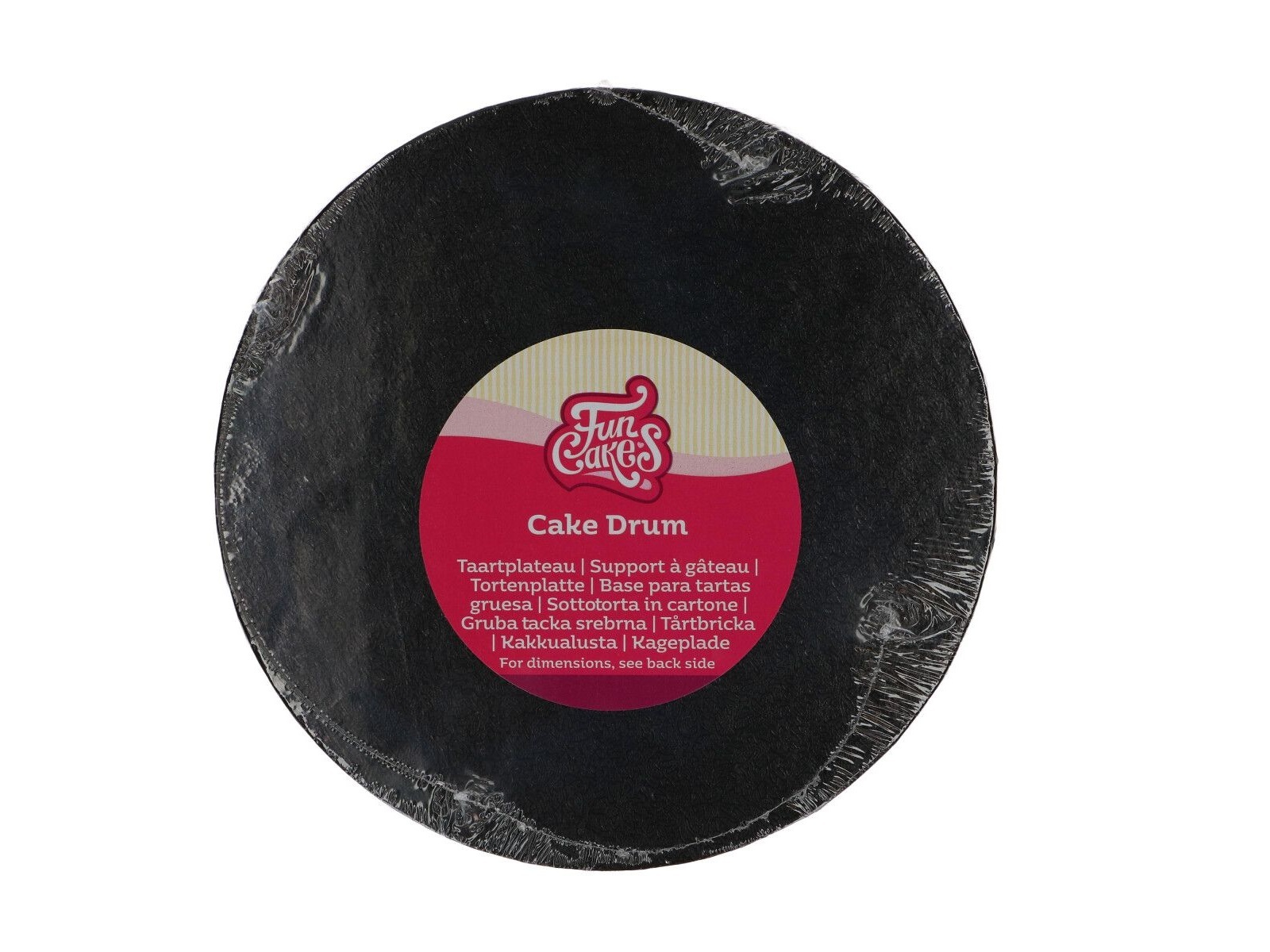 Cake Drum Rond Zwart - 20 cm