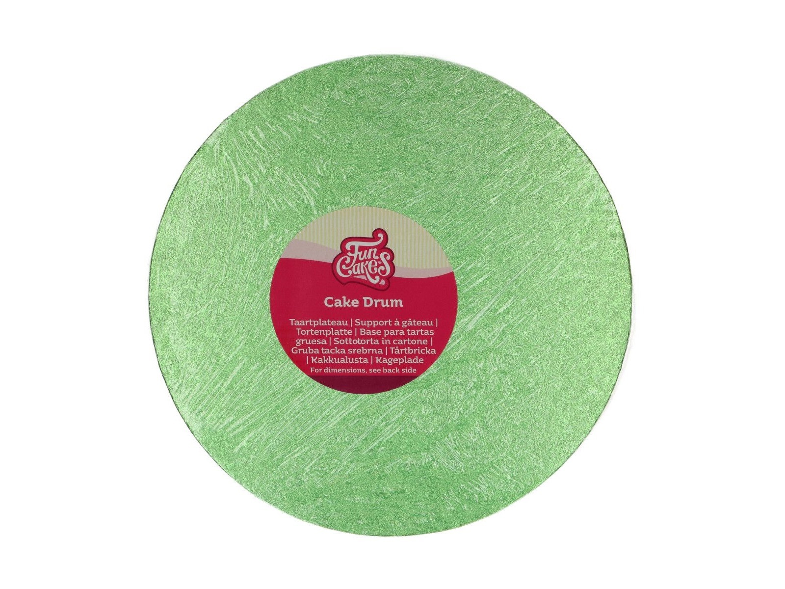 Cake Drum Rond Licht Groen - 25 cm