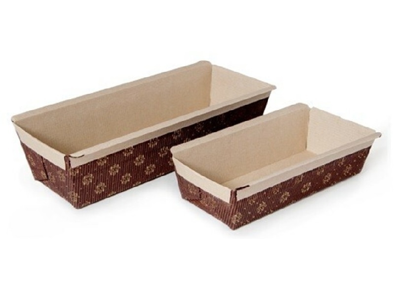 Kartonnen bakvorm bruin 25x9 cm (grote fudge)