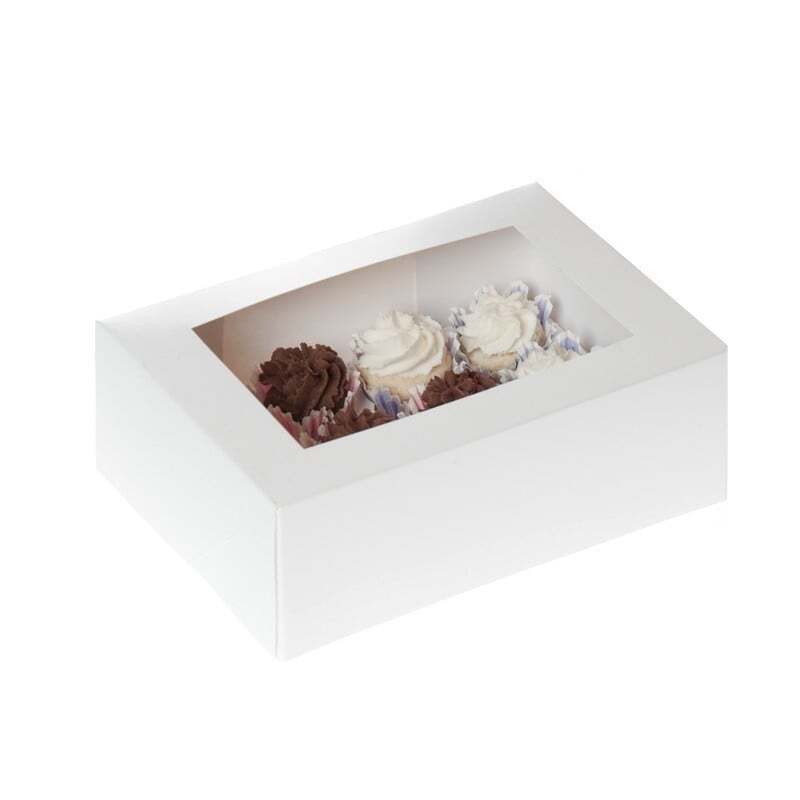 Cupcake Doosje 12x mini Wit/per 2 stuks