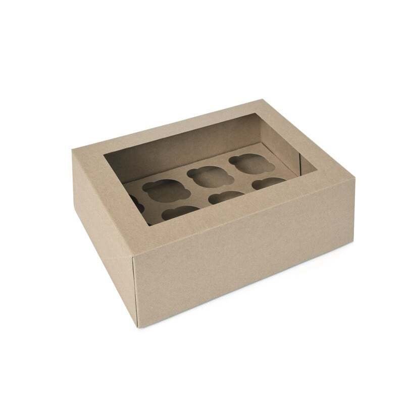 Cupcake Doosje 12x mini Kraft/per 2 stuks