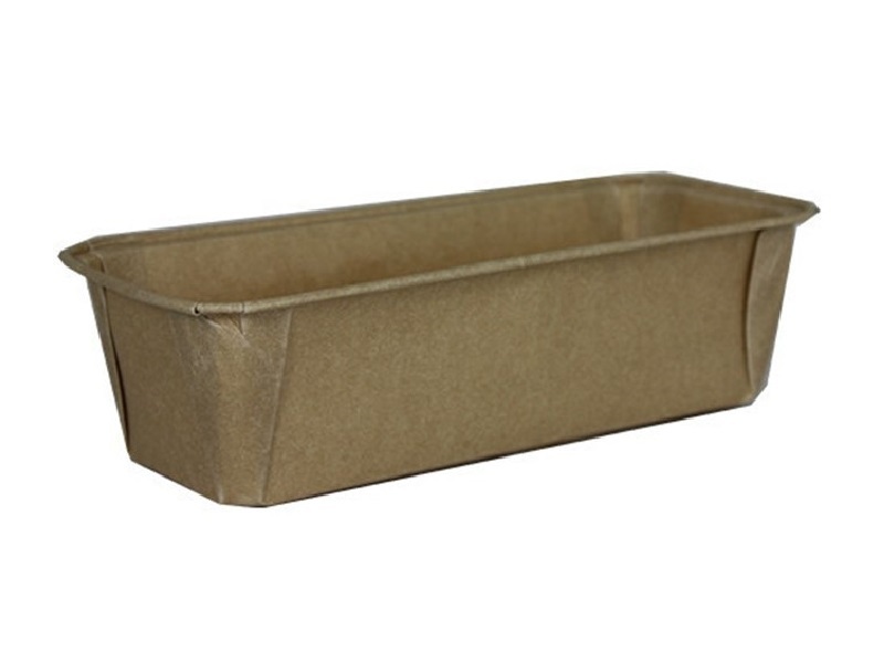 Papieren bakvorm Groot 20x7,3x6,2 cm Naturel (per stuk)