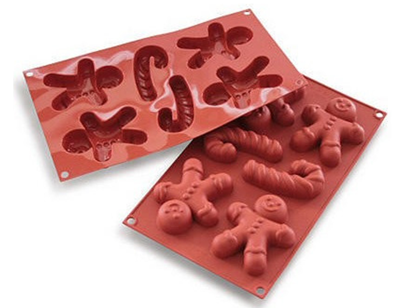 SF106 Silikomart Gingerbread Man & Candy Cane