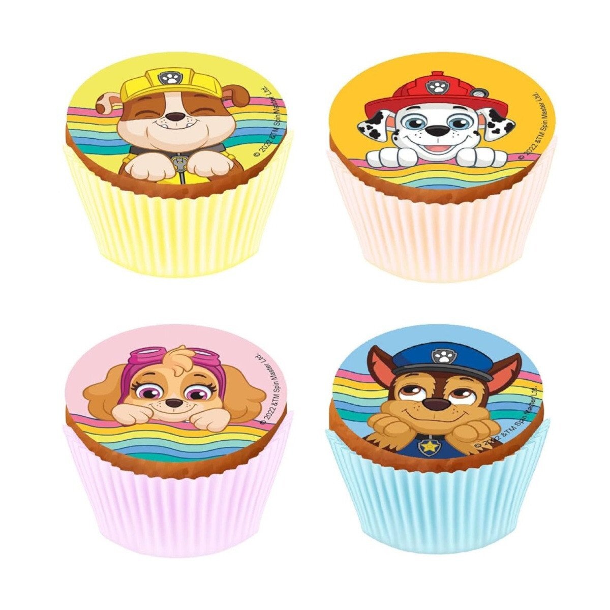 Cupcake Decoratie Sheets Paw Patrol Ø5,3cm 12st.