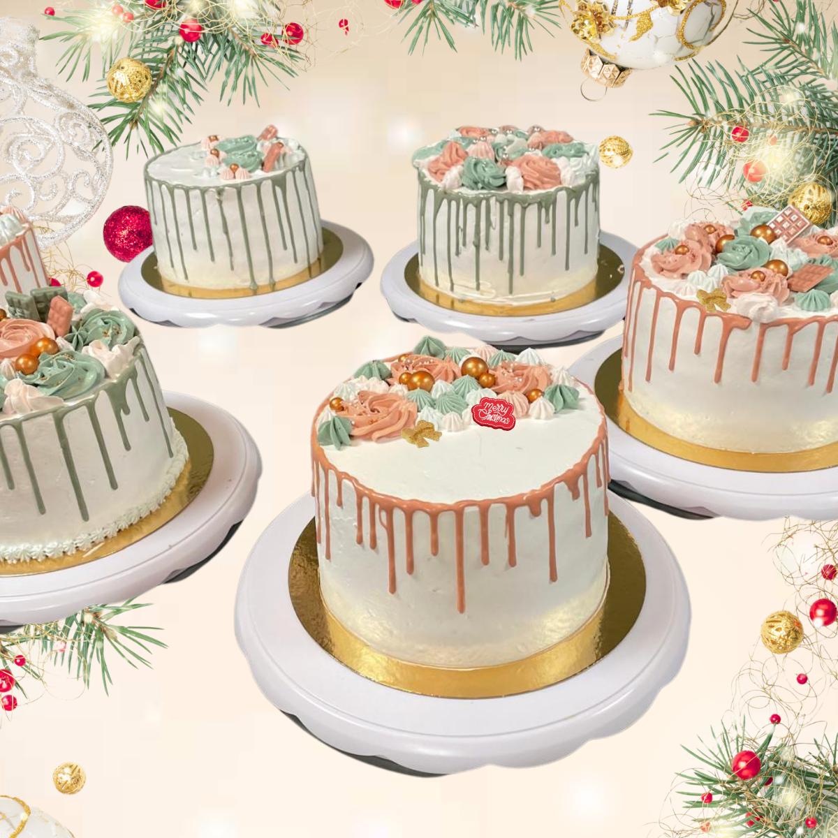 Zaterdag 20 december KERST Basis Driptaart Workshop