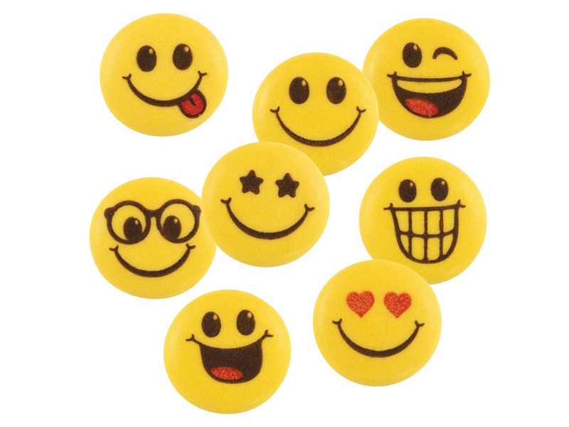 Suikerdecoratie Smileys Geel 12st