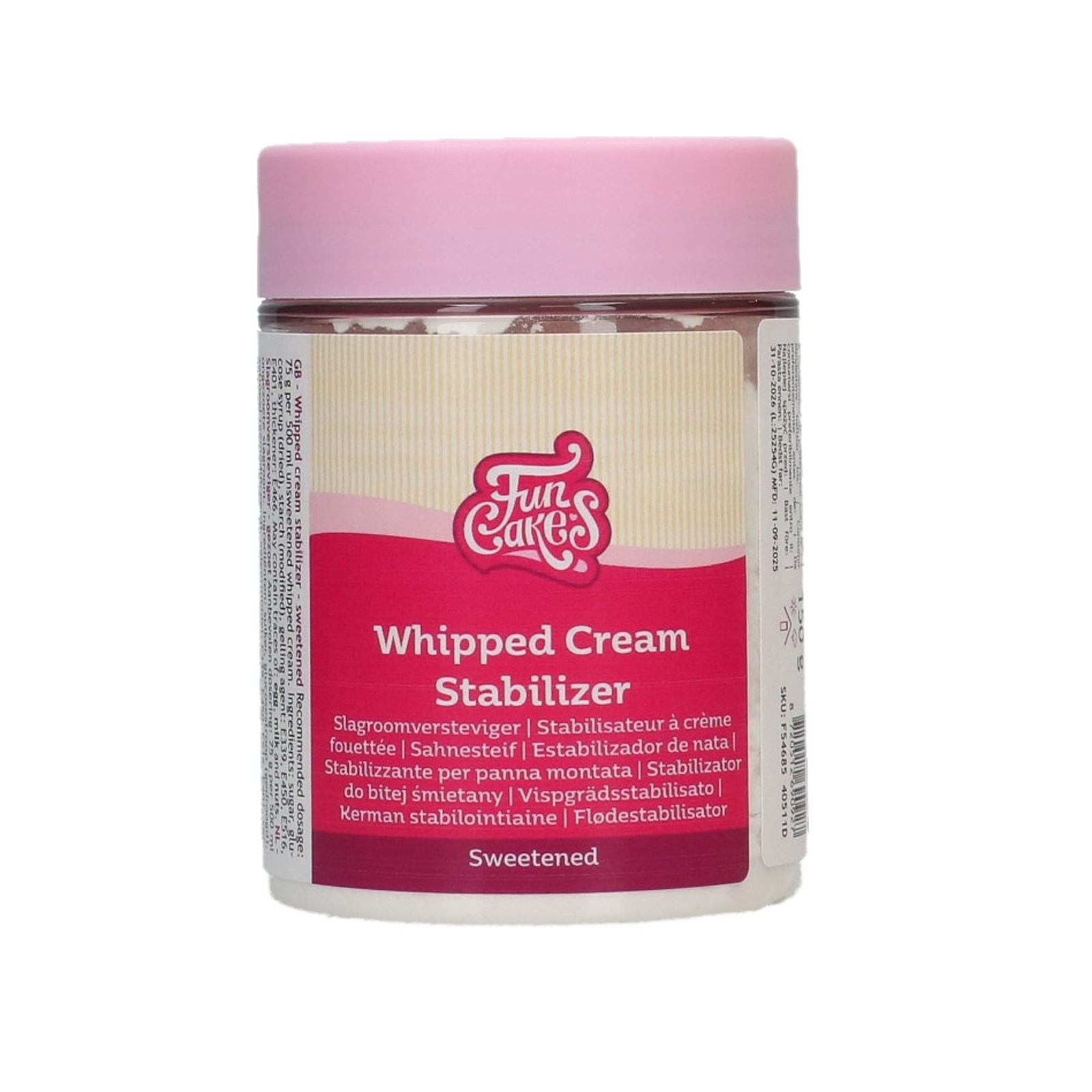 FUNCAKES2025_F54685_FunCakes_Whipped_Cream_Stabilizer_1_JPG FunCakes Slagroomversteviger Gezoet 150 g
