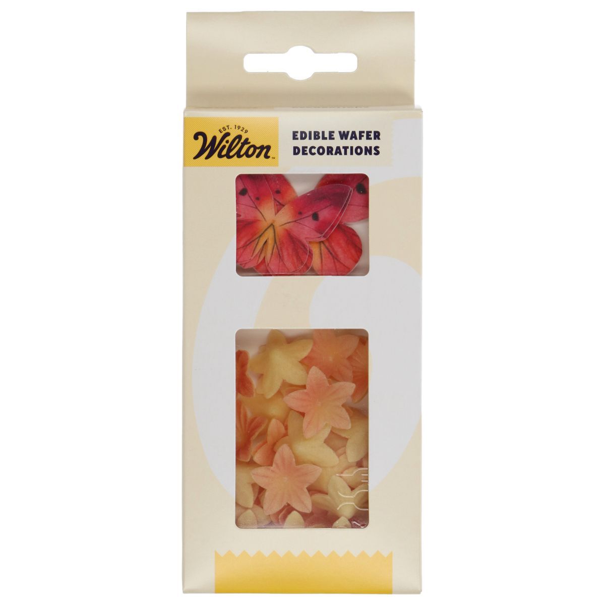 Wilton Eetbare Papieren Decoraties Bloemen & Vlinders Oranje Roze set/30