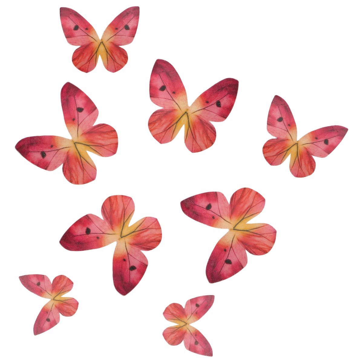 Wilton Eetbare Papieren Decoraties Vlinders Ombre Roze set/8