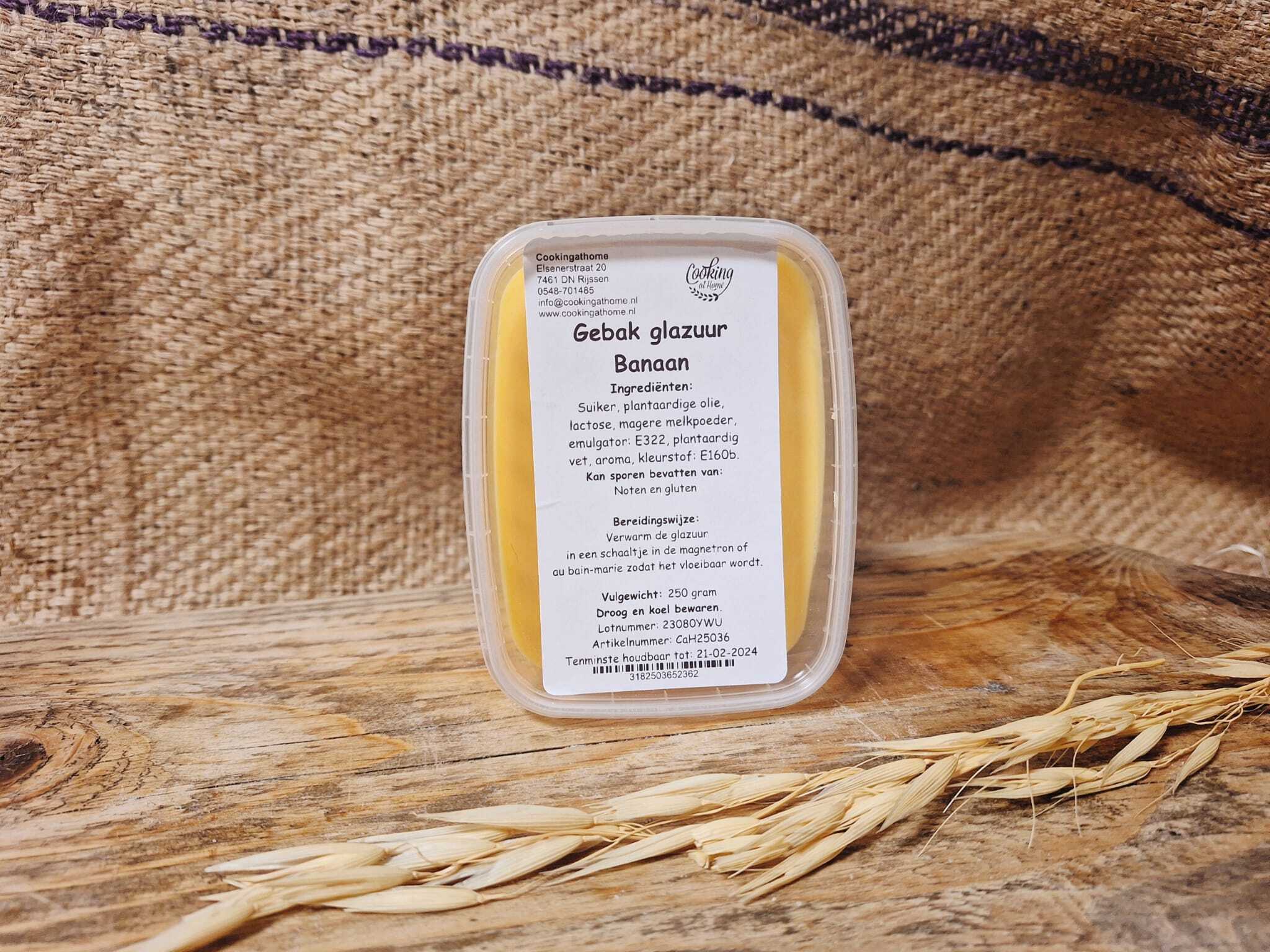 Gebak glazuur Banaan - 250 gram - NIEUW