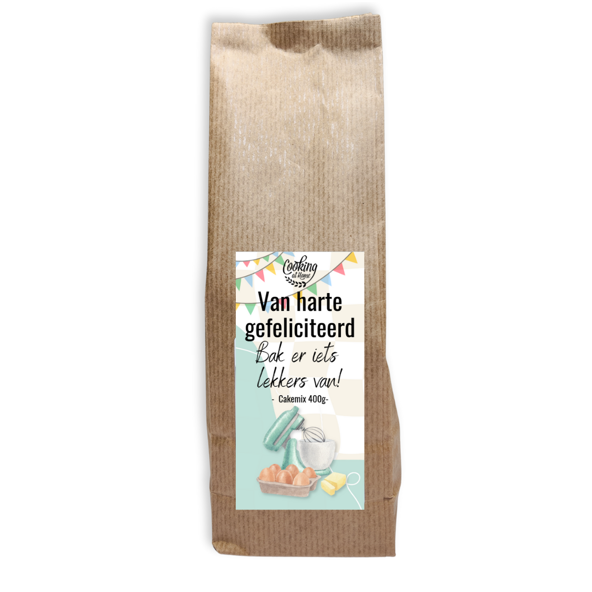 Cadeaucake 'Van harte gefeliciteerd - bak er iets lekkers van'