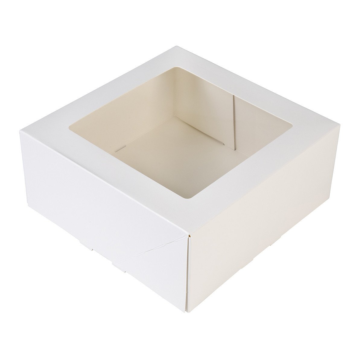21x21x9_1_8674 Taartdoos met venster 21x21x9cm. Wit per stuk