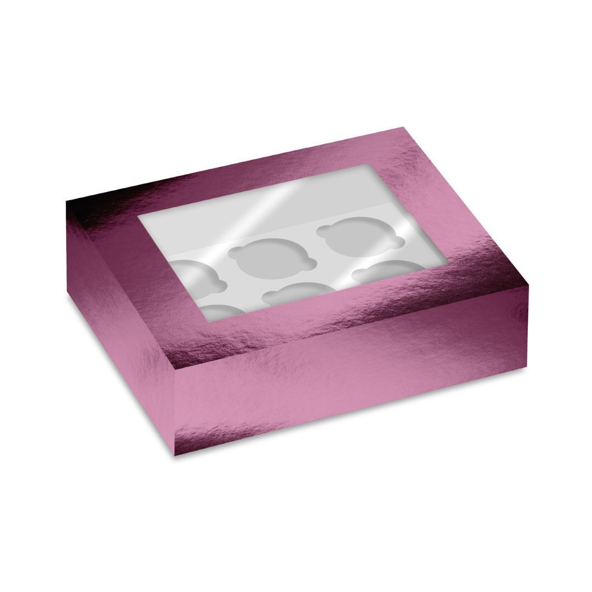 Simply Making Cupcake Box Venster Roze Metallic 6 pk/2