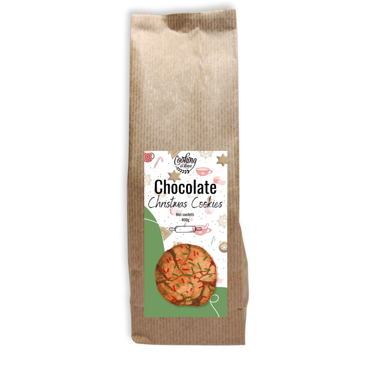 Chocolate Christmas Cookies - met confetti 400g
