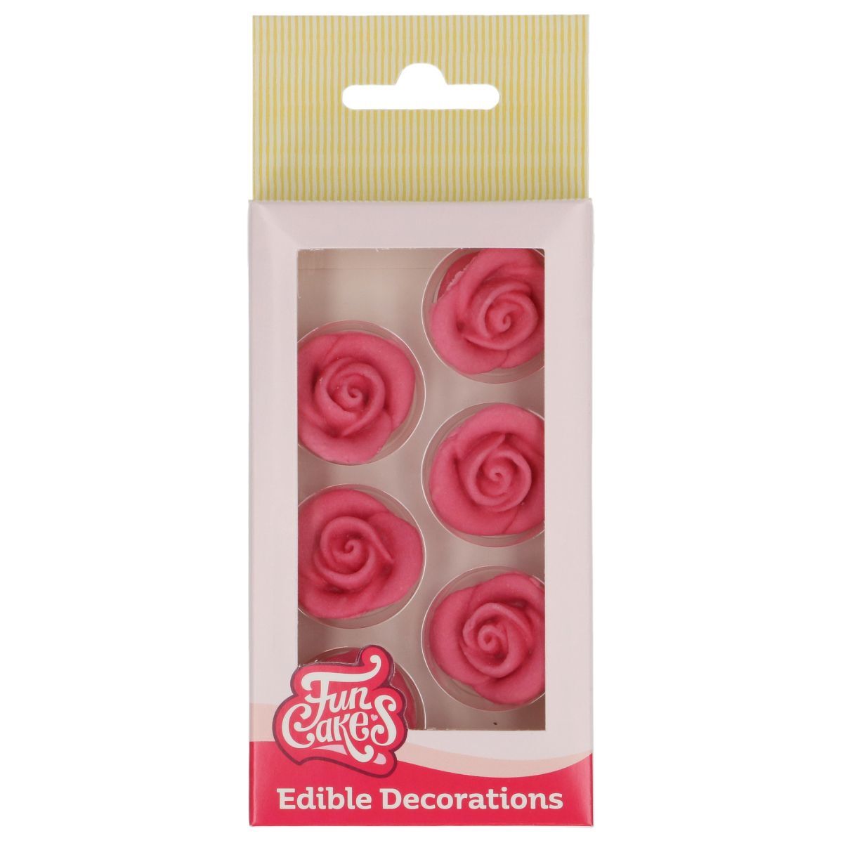 FunCakes Fondant Decoraties Rozen Roze set/6