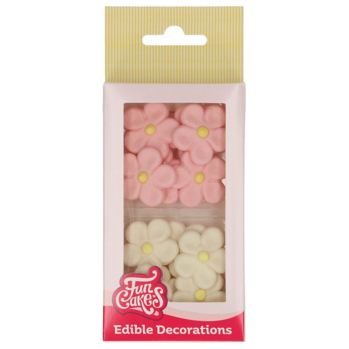 FunCakes Fondant Decoraties Madeliefjes Wit Roze set/12