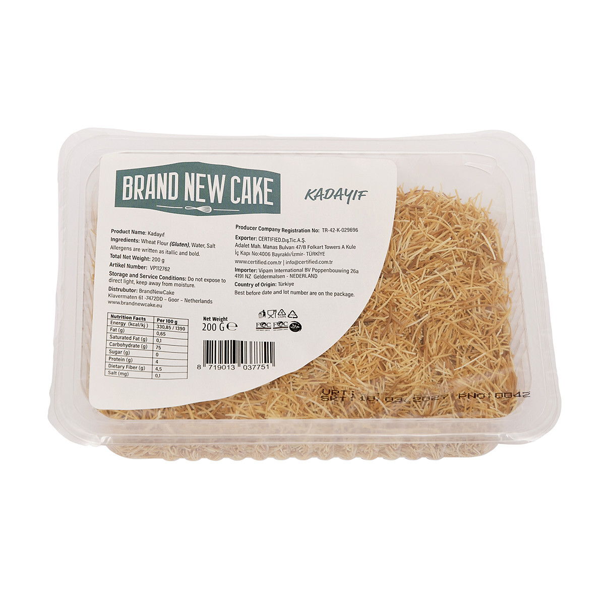 BrandNewCake Kadayif Deeg Voorgebakken Krokant 200g